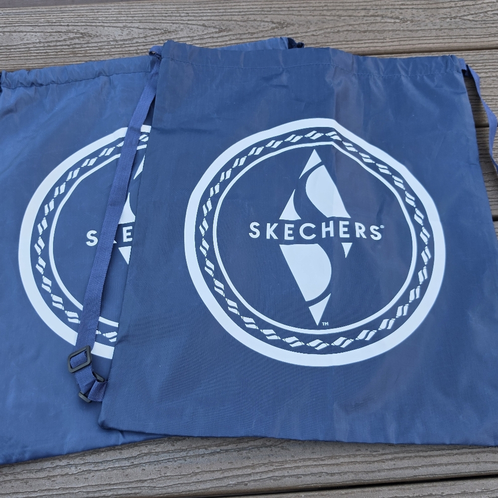 Skechers Nylon Drawstring Cinch Sack Resusesable Backpack Tote Lightweight